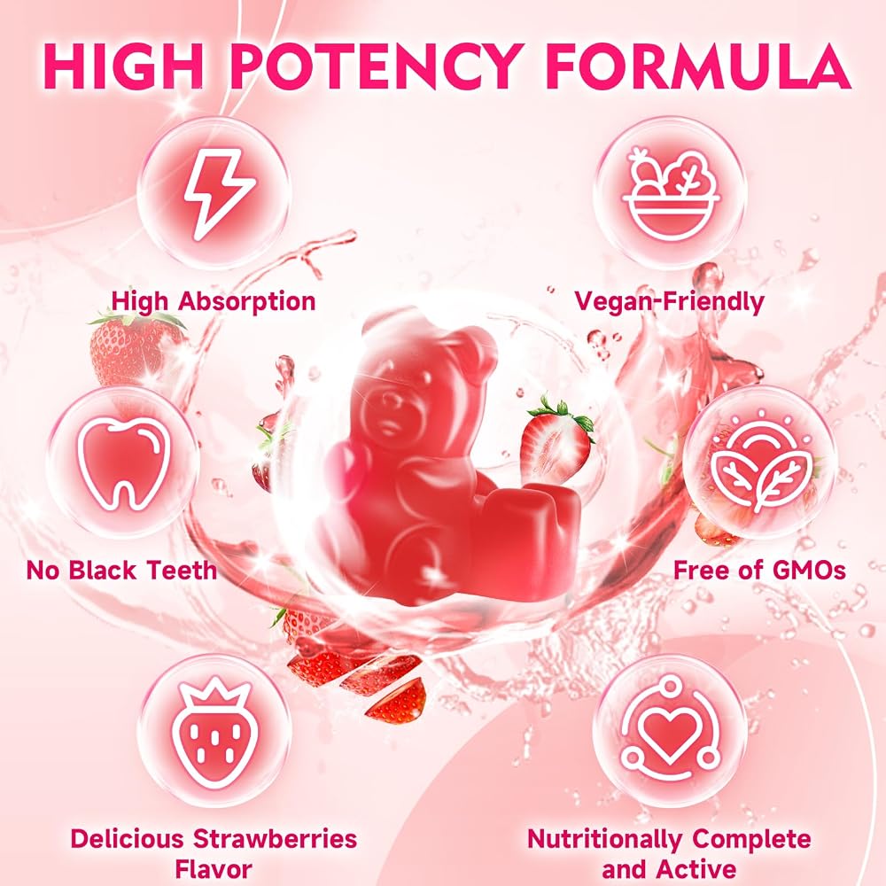 BVIVLOO Vegan Iron Gummies