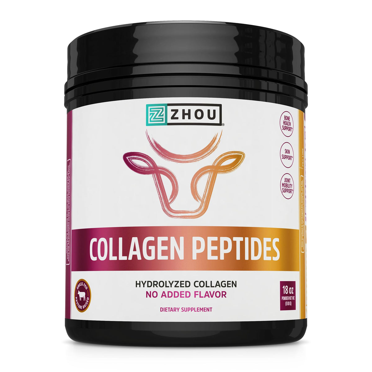 ZHOU Collagen Peptides Supplement Powder - 18 oz Jar