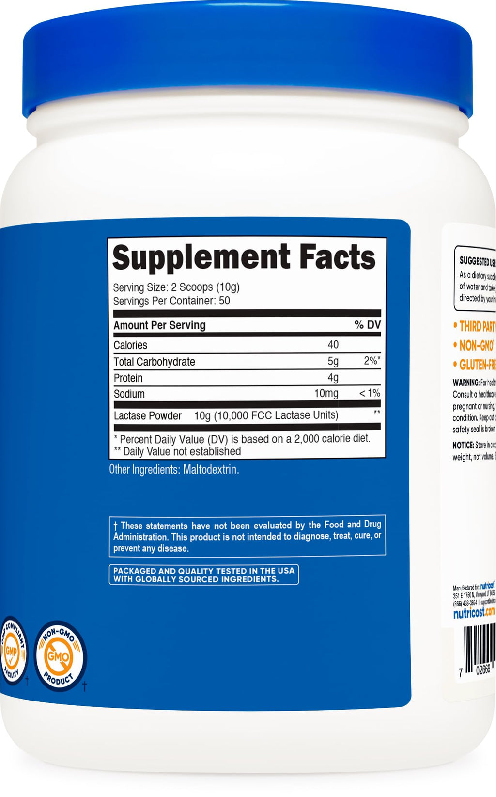 Nutricost Lactase Powder (500 Grams)