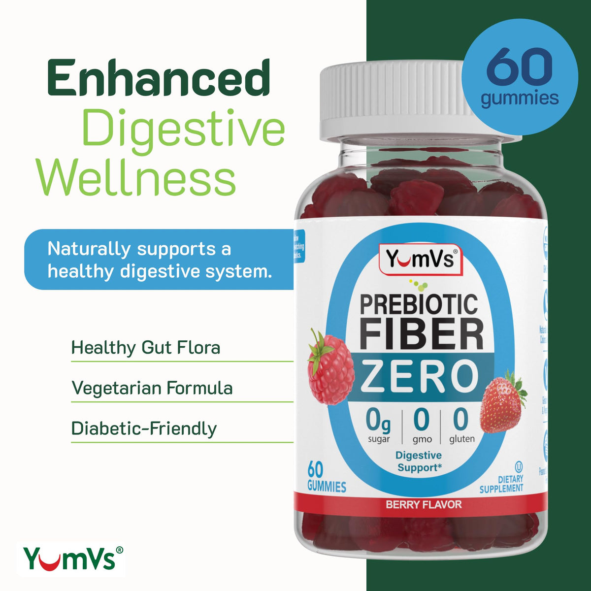 YUM-V'S Prebiotic Fiber Zero Gummies by YumVs