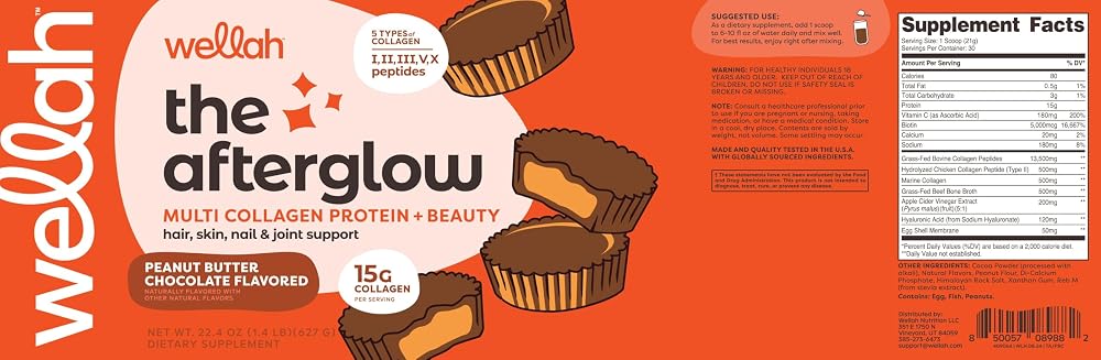 Wellah The Afterglow Multi Collagen Protein Powder - 30 Servings - image 5
