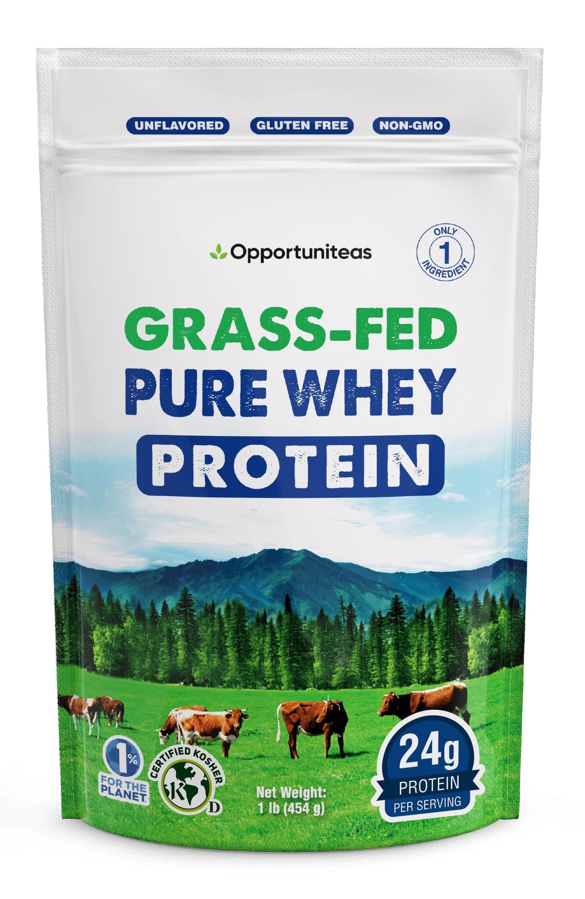 Opportuniteas Grass Fed Whey Protein Powder Concentrate - 1 Pound