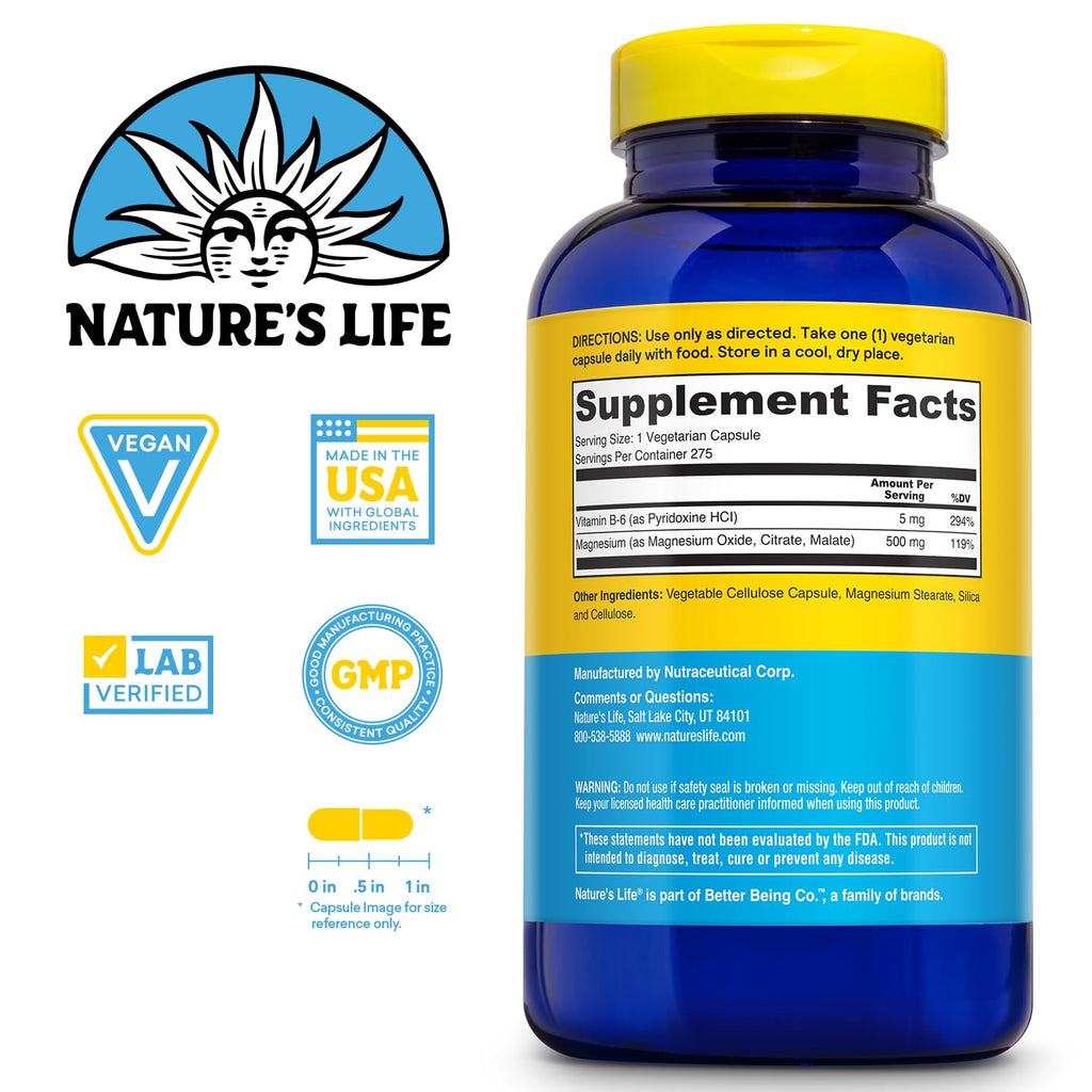 Nature's Life Renewing Magnesium 500 mg - 275 Vegetarian Capsules - image 2