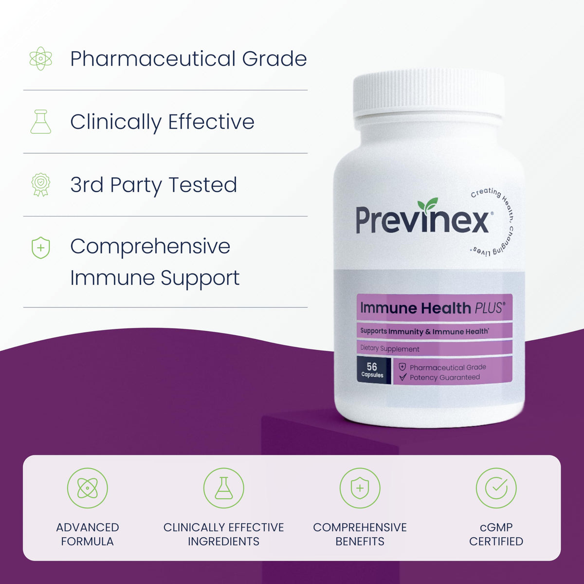Previnex Immune Health Plus Advanced Immune Defense - 56 Capsules - image 2