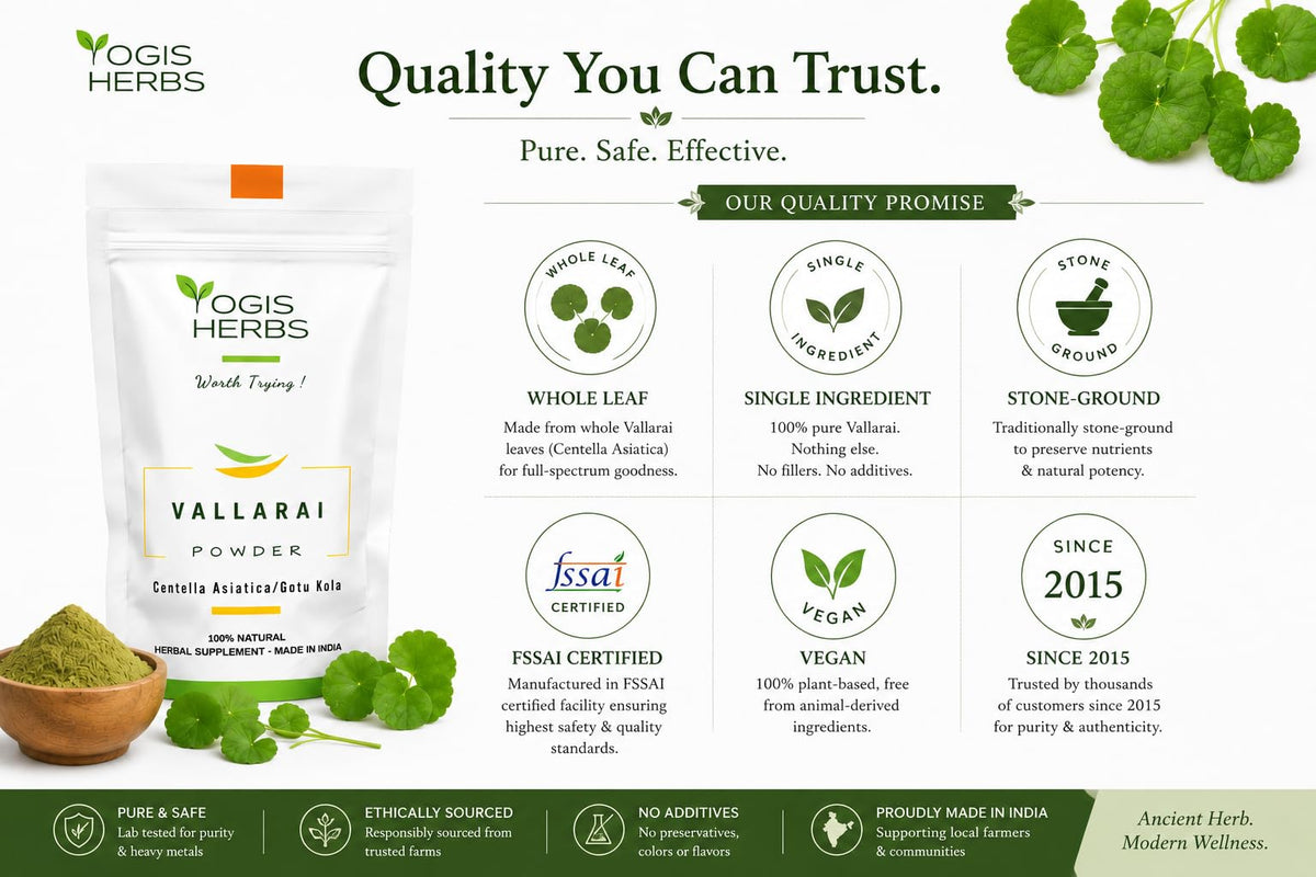 YOGIS HERBS Vallarai Powder Centella Asiatica for Cognitive Wellness - 16 oz - image 5