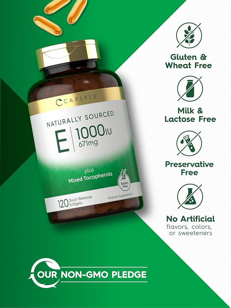 Carlyle Vitamin E 1000 IU with Mixed Tocopherols - 120 Softgels - image 5