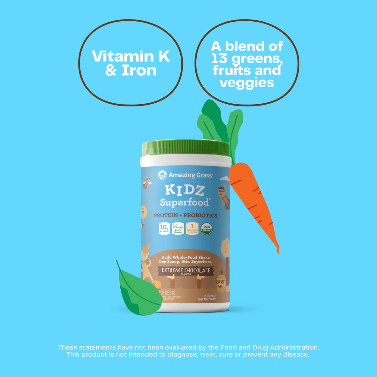 Amazing Grass AG Kidz Superfood Protein + Probiotics