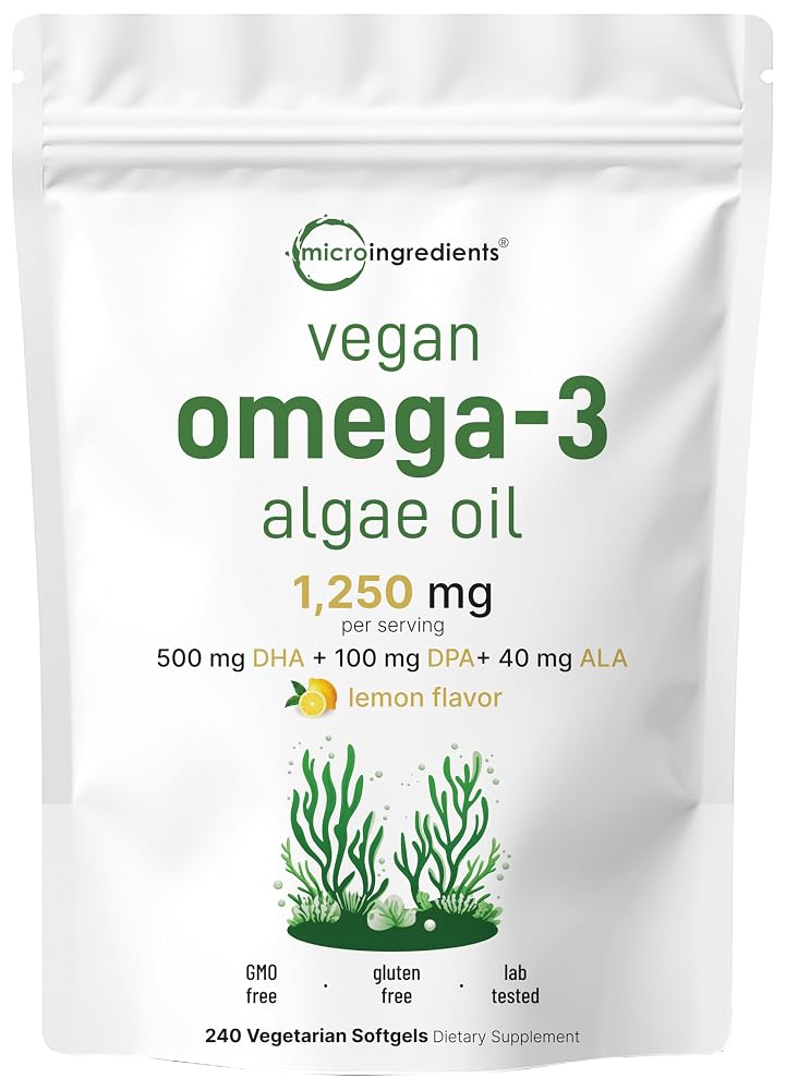 Micro Ingredients Vegan Omega 3 Algae Oil - 240 Softgels