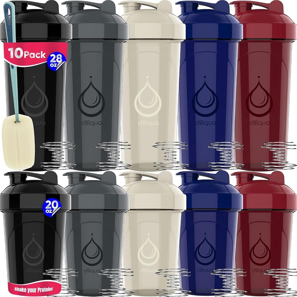 diliqua 4 PACK, 28 oz & 20 oz Shaker Bottles for Protein Mixes - image 2