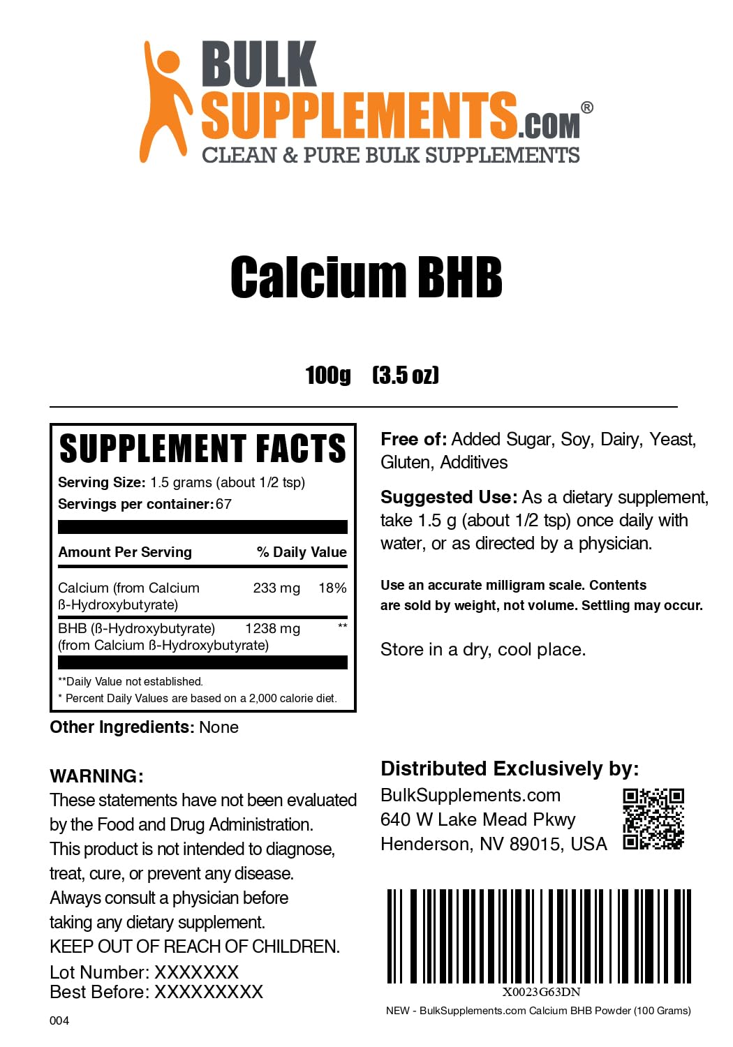 BulkSupplements Calcium BHB Powder - 100g - image 6