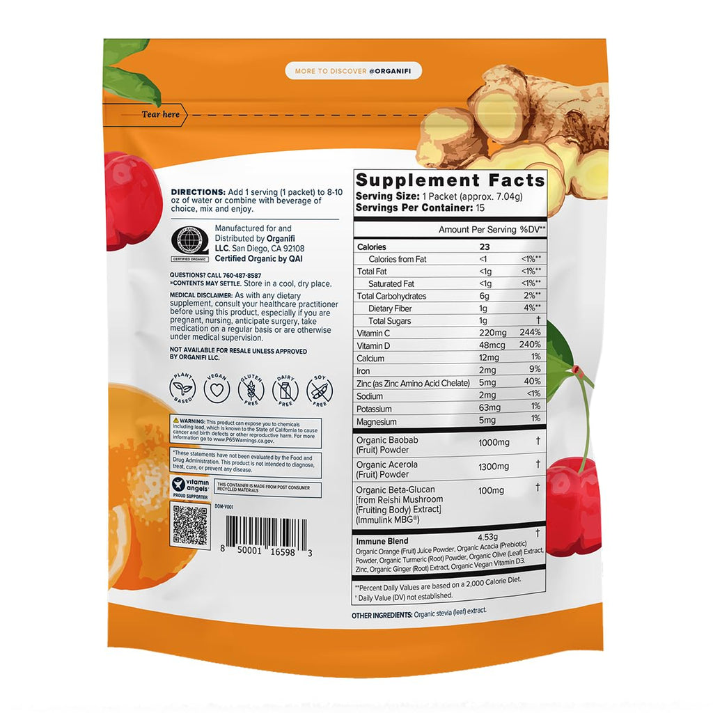 Organifi Immunity Organic Superfood Powder - 14 Packets - image 2