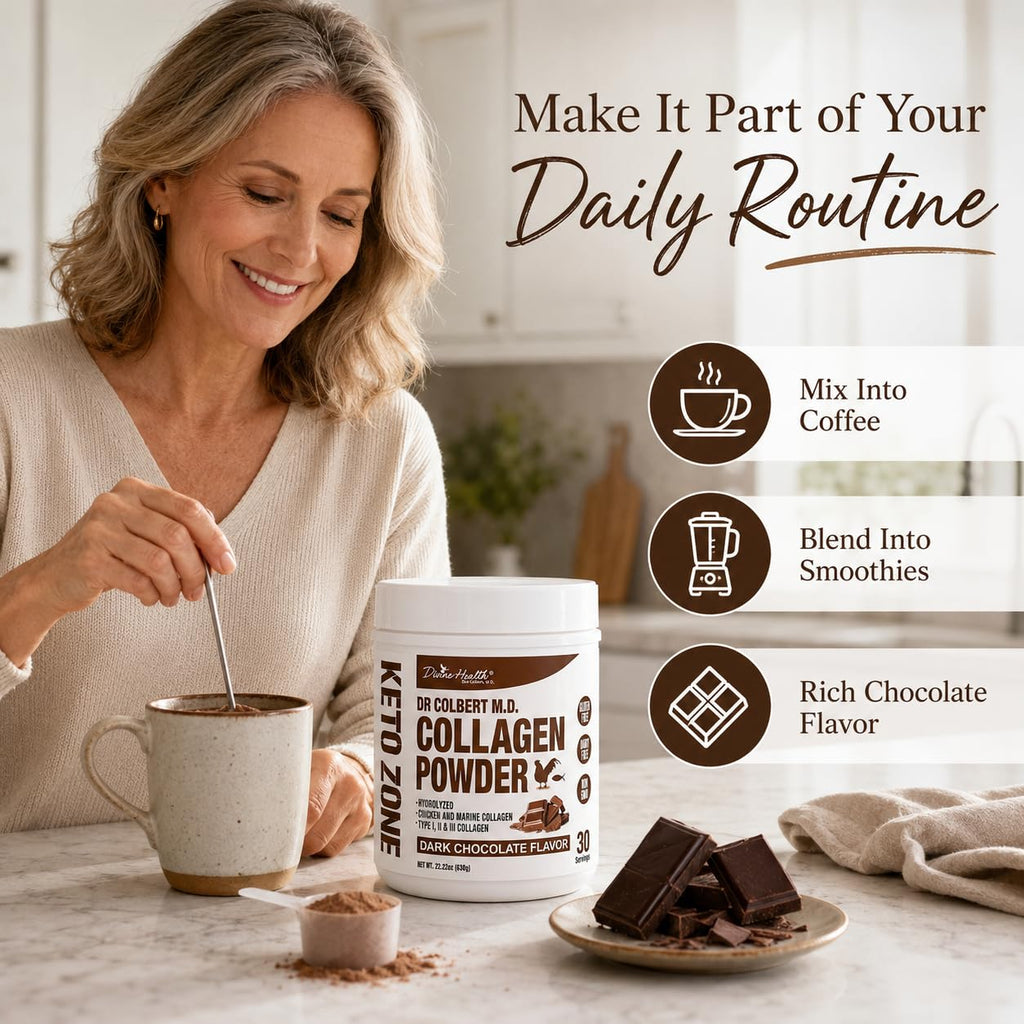 Divine Health Dr. Colbert Hydrolyzed Collagen Powder Chocolate - 630g - image 6