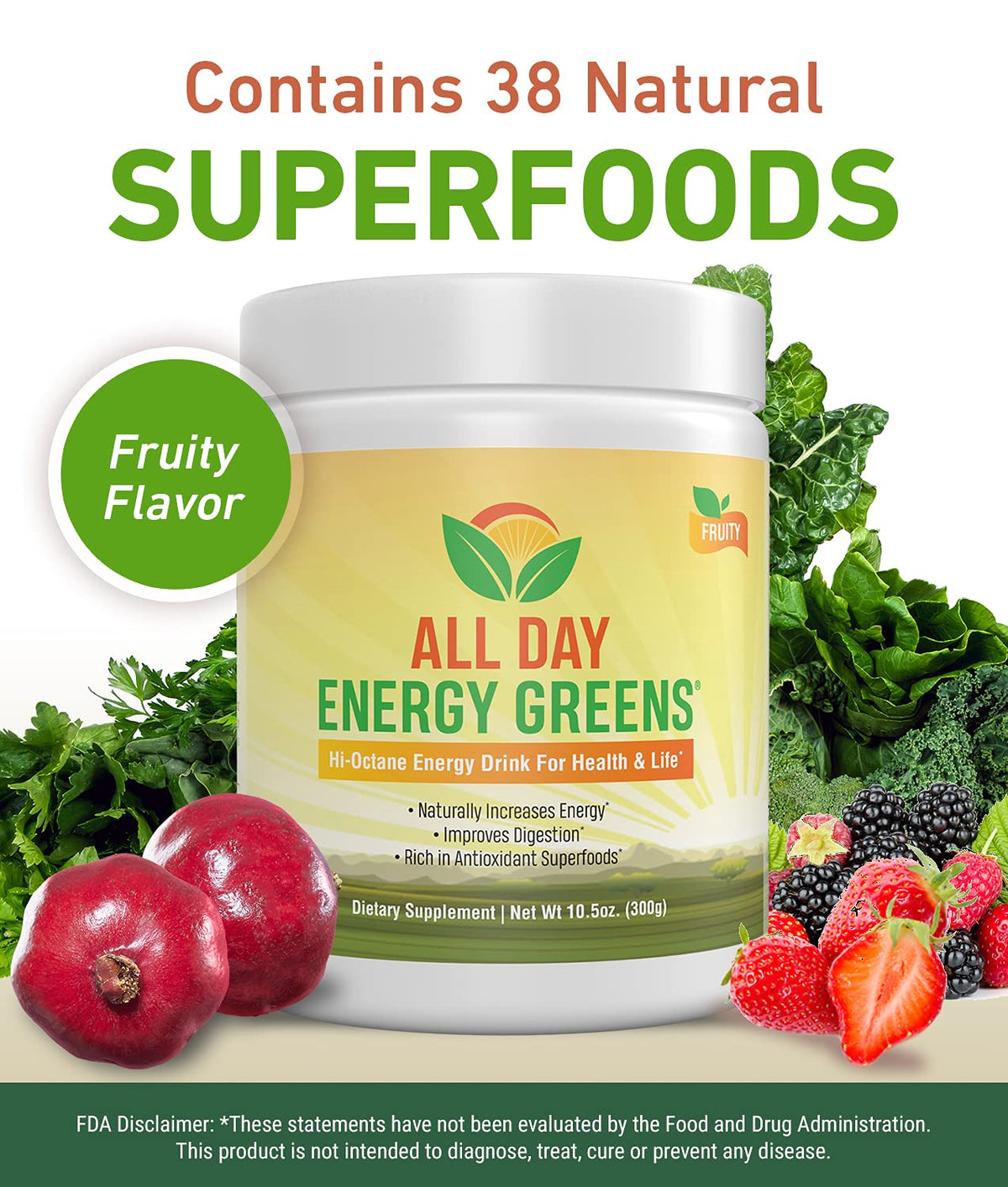 IVL All Day Energy Greens Powder for Digestion - 10.5 oz - image 2