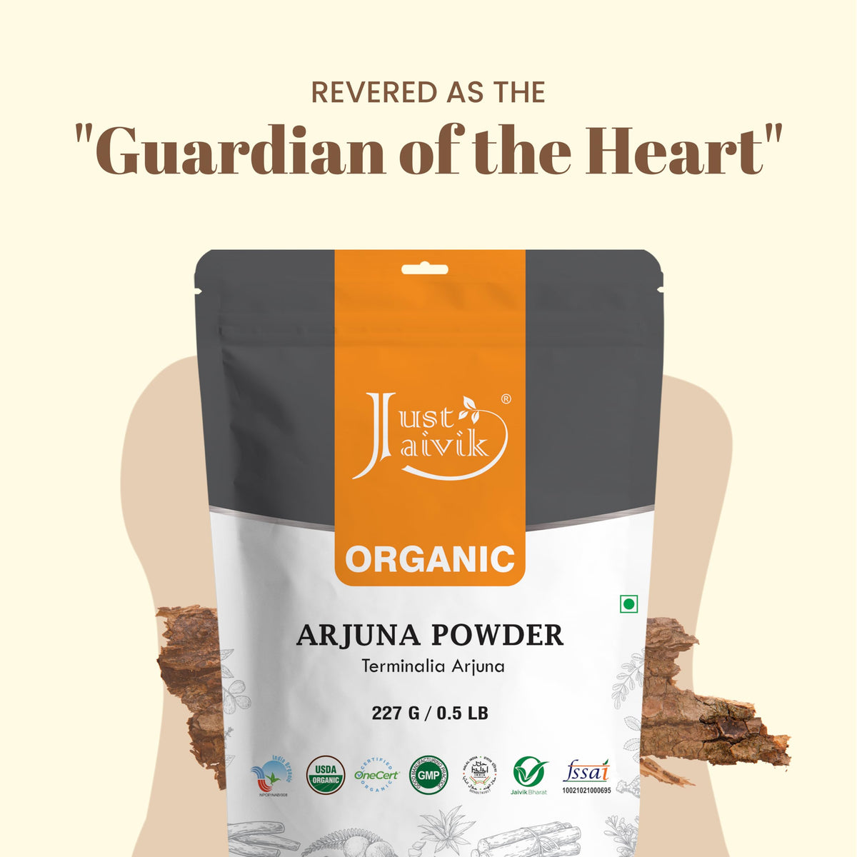 Just Jaivik Organic Arjuna Bark Powder - 227g - image 3