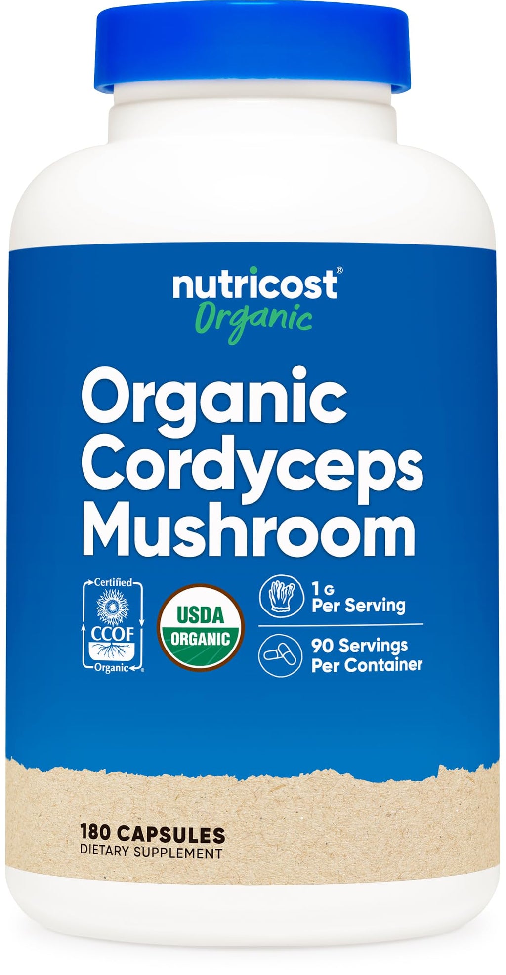 Nutricost Organic Cordyceps Mushroom Capsules 1100mg - Certified CCOF