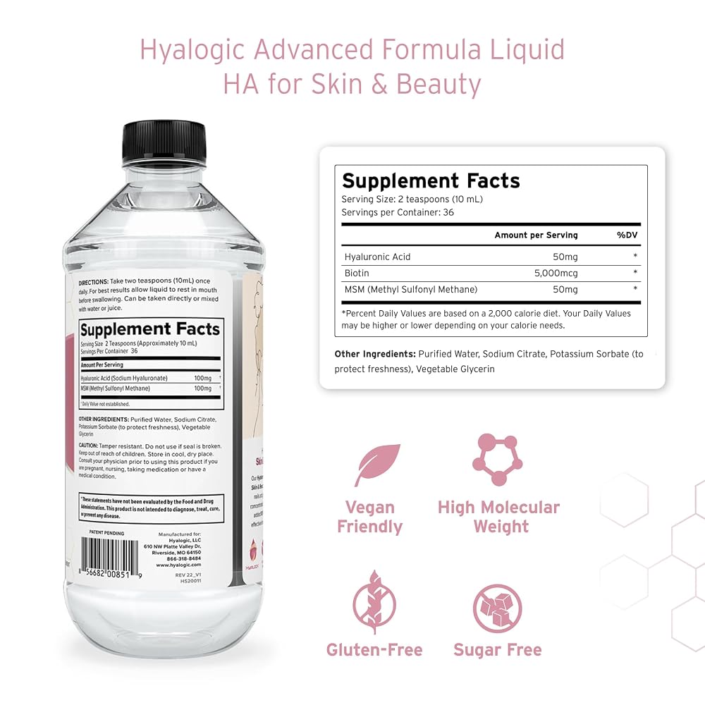 Hyalogic Advanced Formula Liquid Hyaluronic Acid Supplement - 12 oz - image 6
