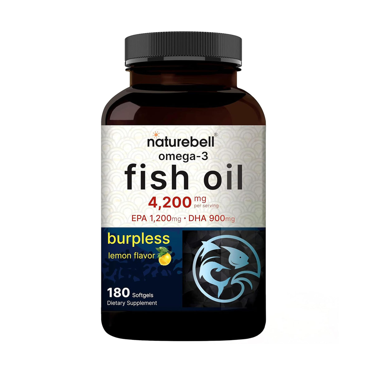 NatureBell Omega-3 Fish Oil - 180 Softgels