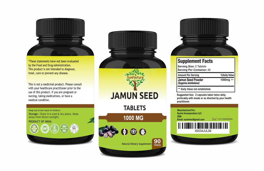 SunNature Jamun Seed Tablets - 90 Tablets - image 4