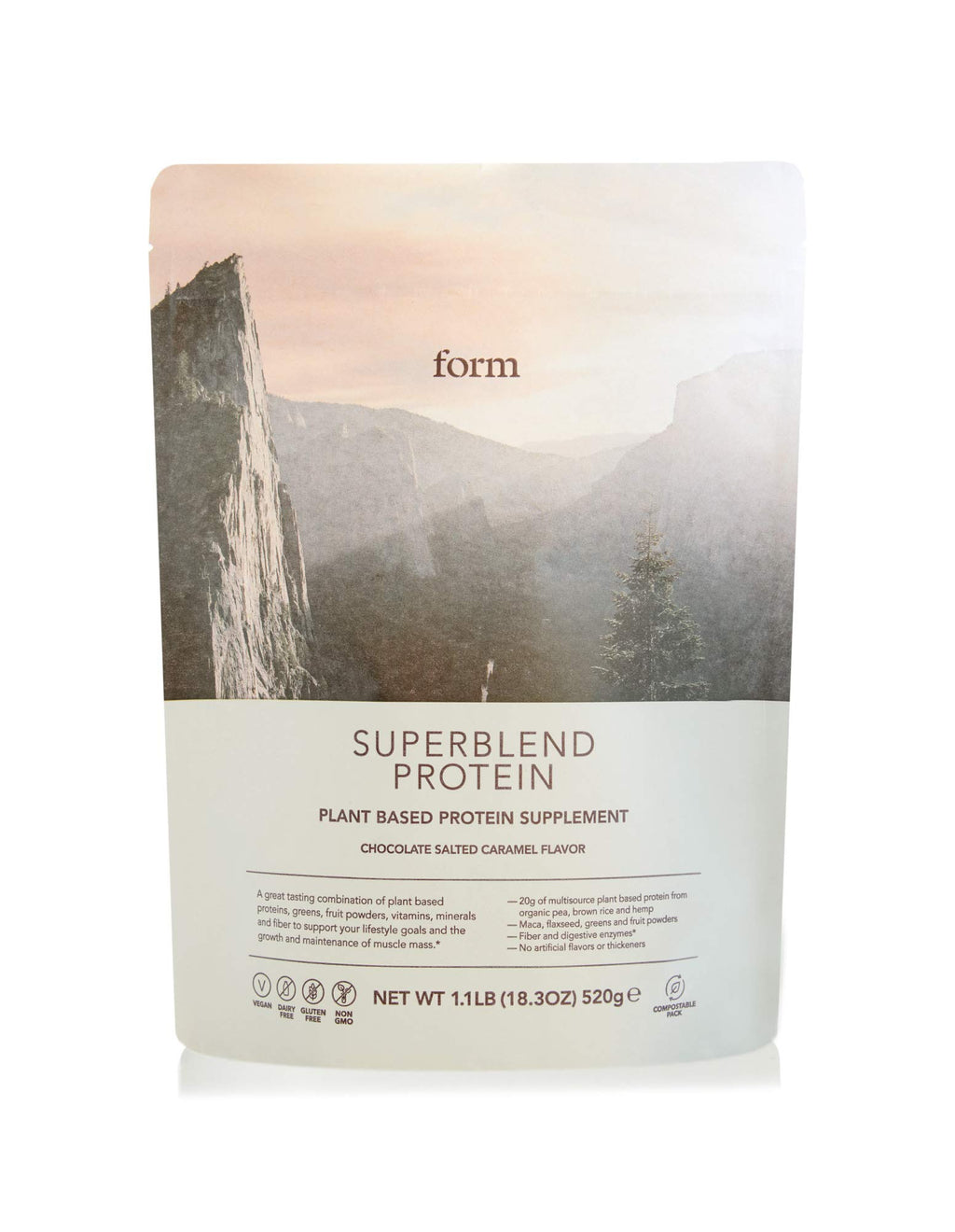 Form Superblend Protein Vegan Powder Chocolate Salted Caramel - 1.15 lb