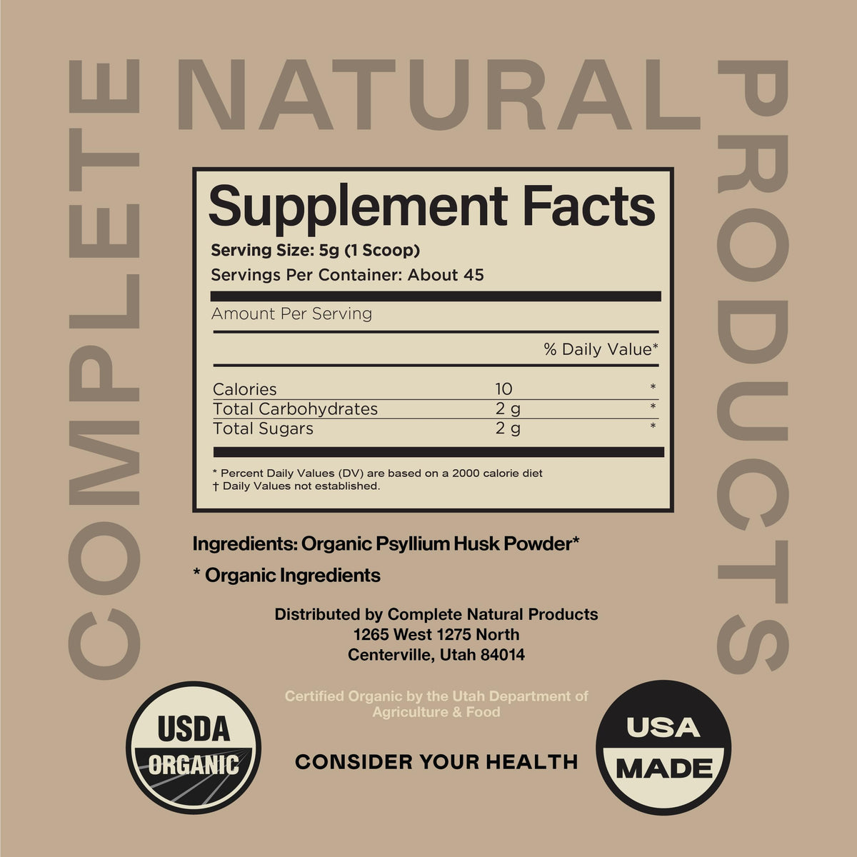 Complete Natural Products Organic Psyllium Husk Powder - 8 oz - image 2