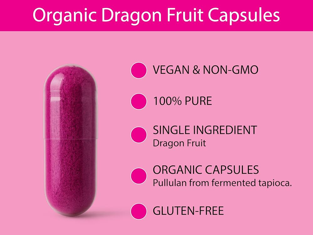 KOYAH Organic Dragon Fruit Capsules Freeze-Dried - 60 Capsules - image 4