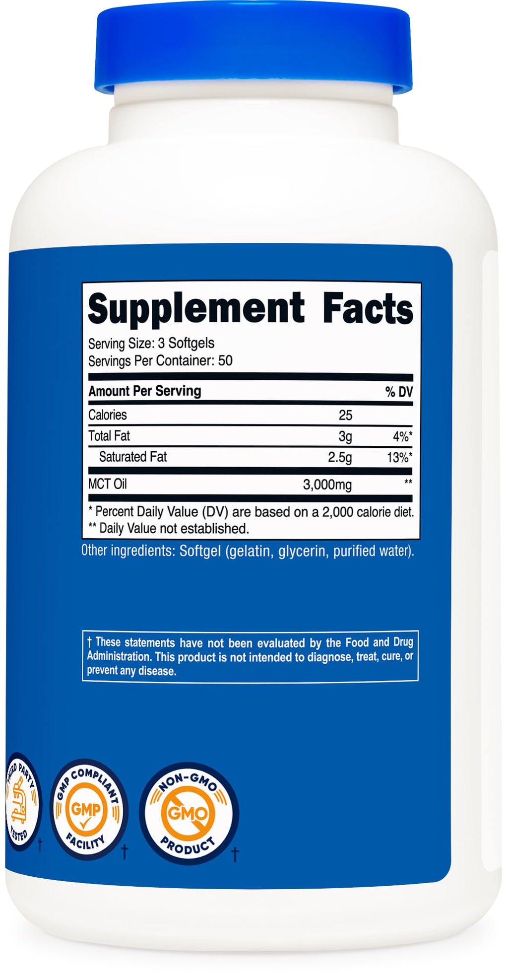 Nutricost MCT Oil Softgels 1000mg Per Each