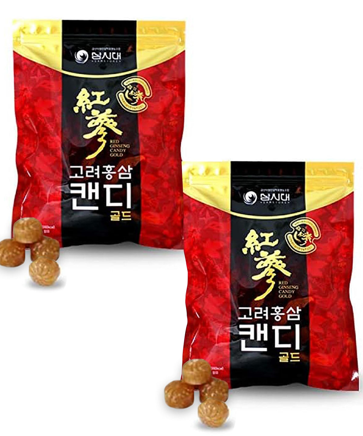 SamSiDae Korean Red Ginseng Candy Gold - 600g (2 Packs)