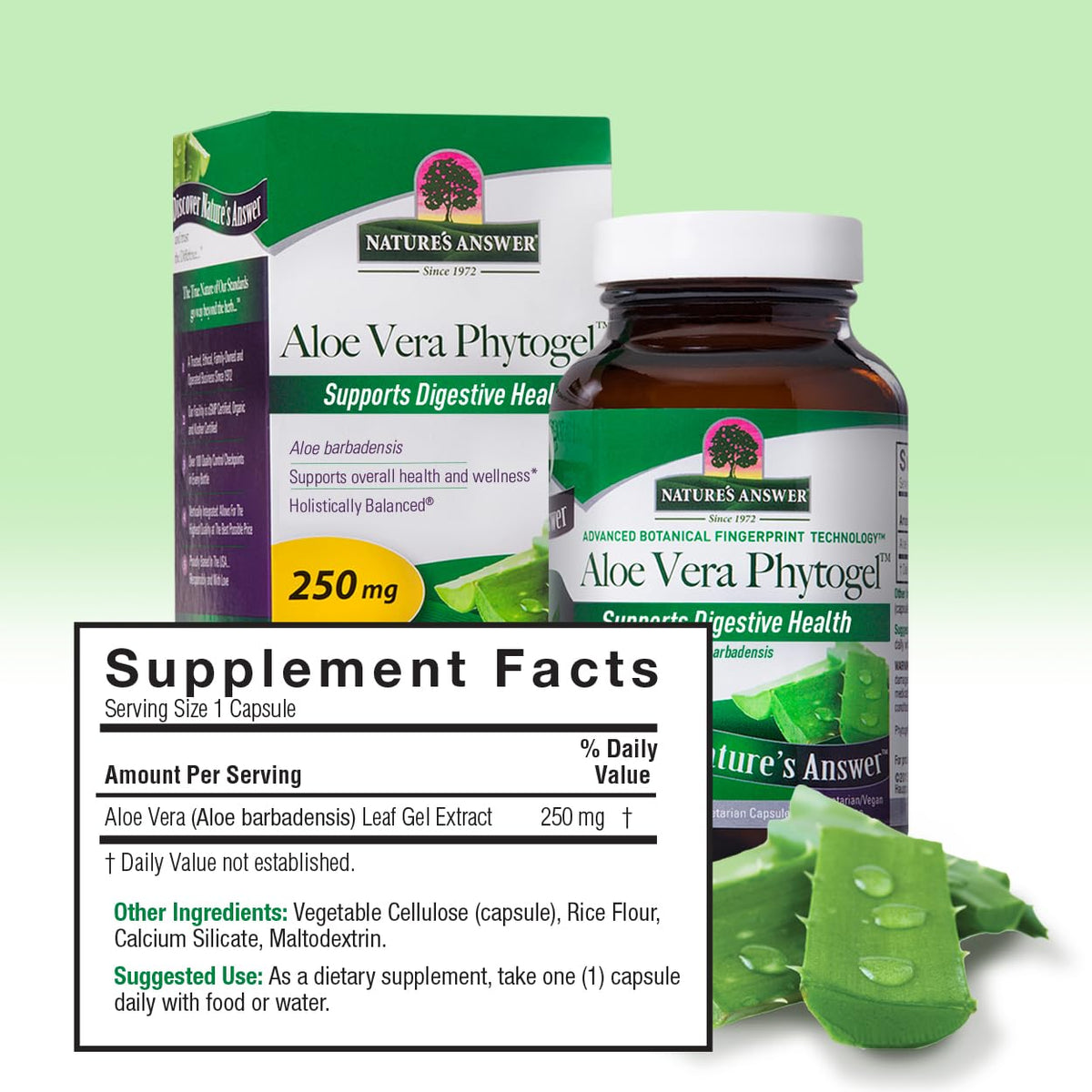 Nature's Answer Aloe Vera Phytogel Digestive Support - 90 Vegetarian Capsules - image 3
