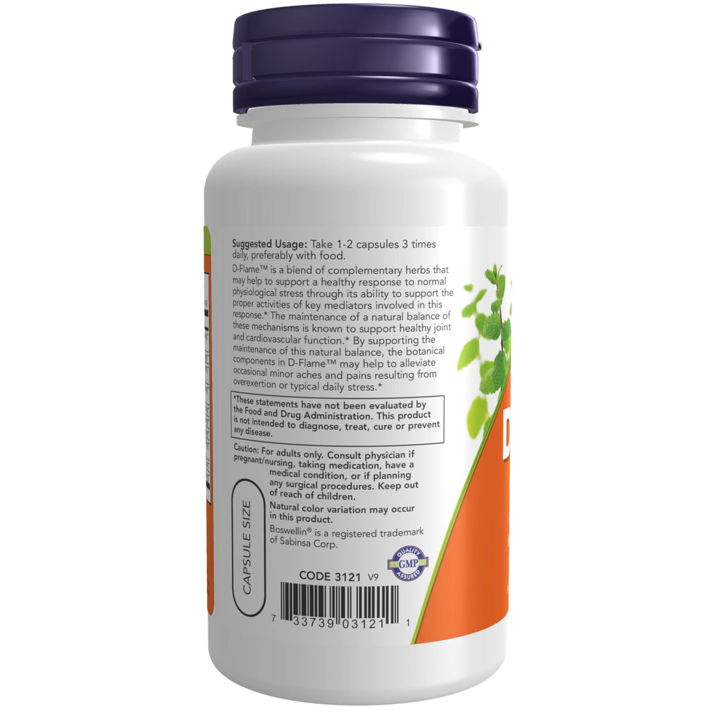 NOW D-Flame Joint Support - 90 Vegetarian Capsules - image 3
