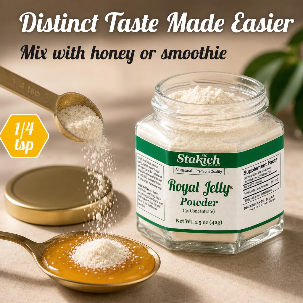 Stakich Freeze Dried Fresh Royal Jelly Powder - 3X Concentrate