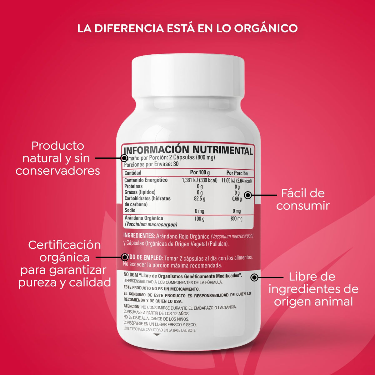 OS Organic Side Organic Cranberry - 60 Capsules - image 4