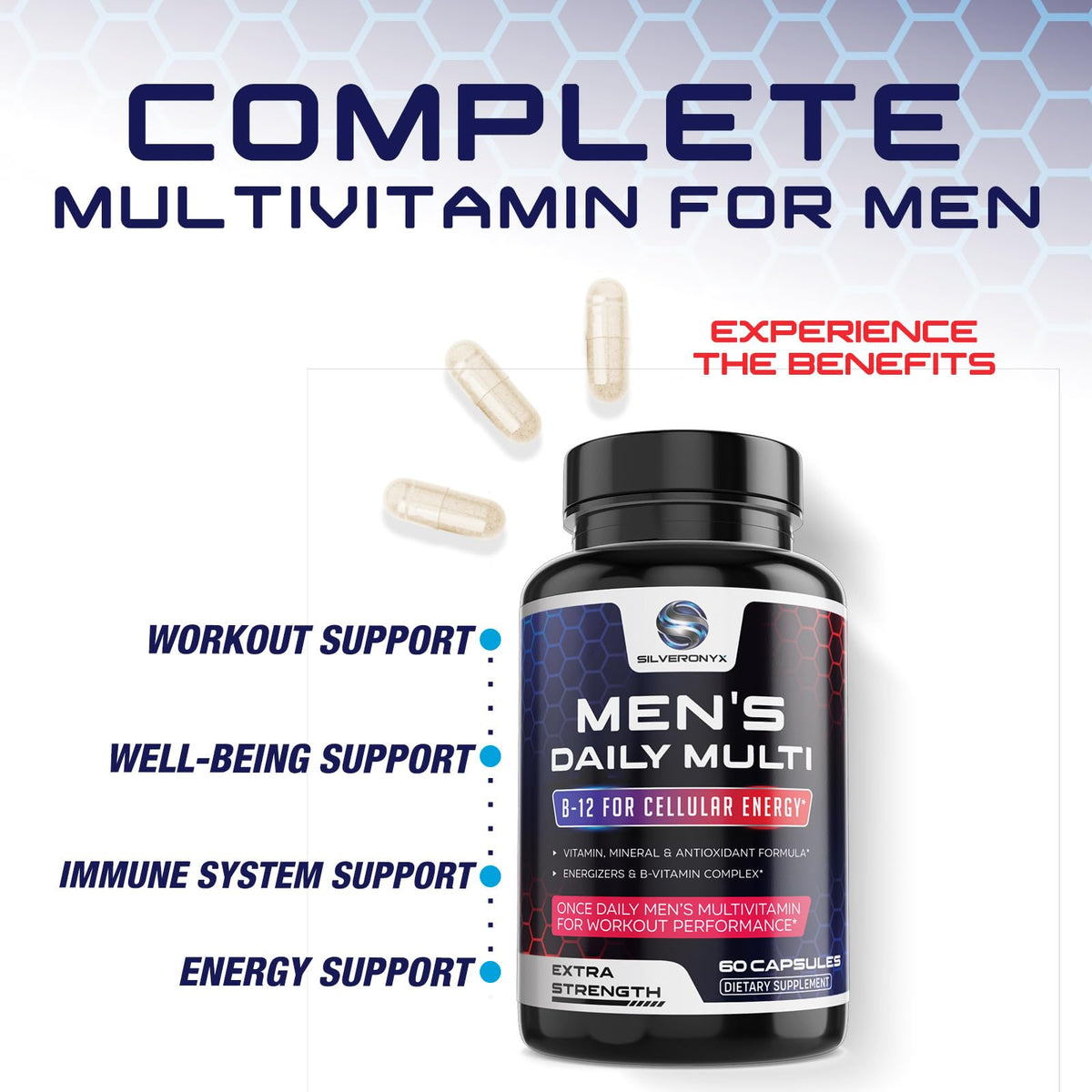 SILVERONYX Multivitamin for Men - 60 Capsules - image 5