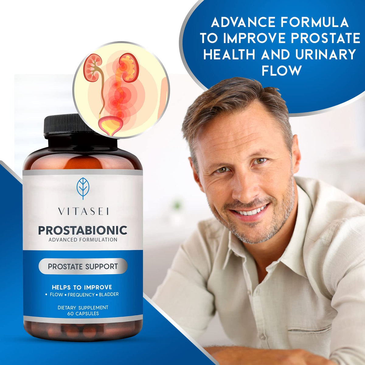 VITASEI Prostabionic Prostate Dietary Supplements for Men W/Saw
