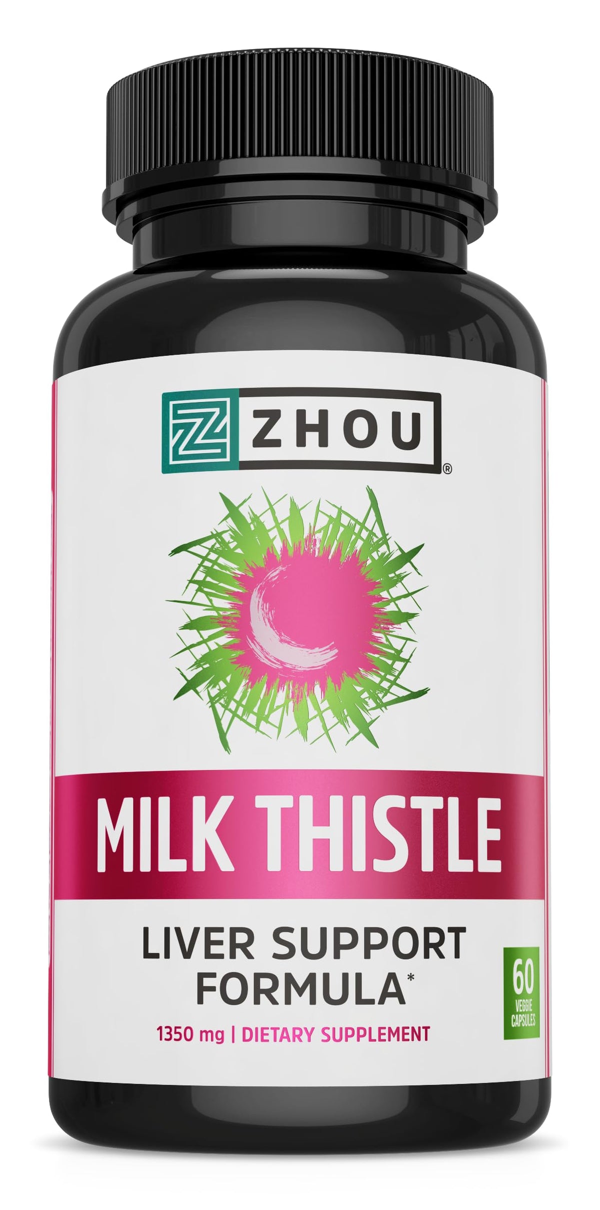 ZHOU Milk Thistle Liver Health Supplement - 60 Vegetarian Capsules