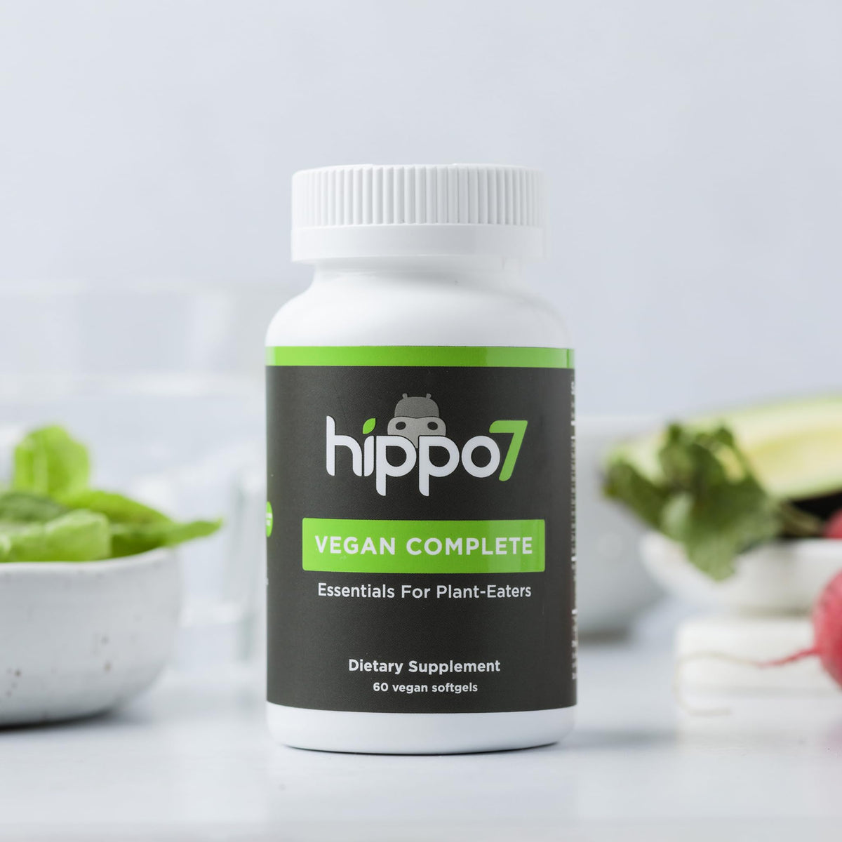 Hippo7 Vegan Complete Multivitamin with B12, D, Omega-3 - 60 Softgels - image 3