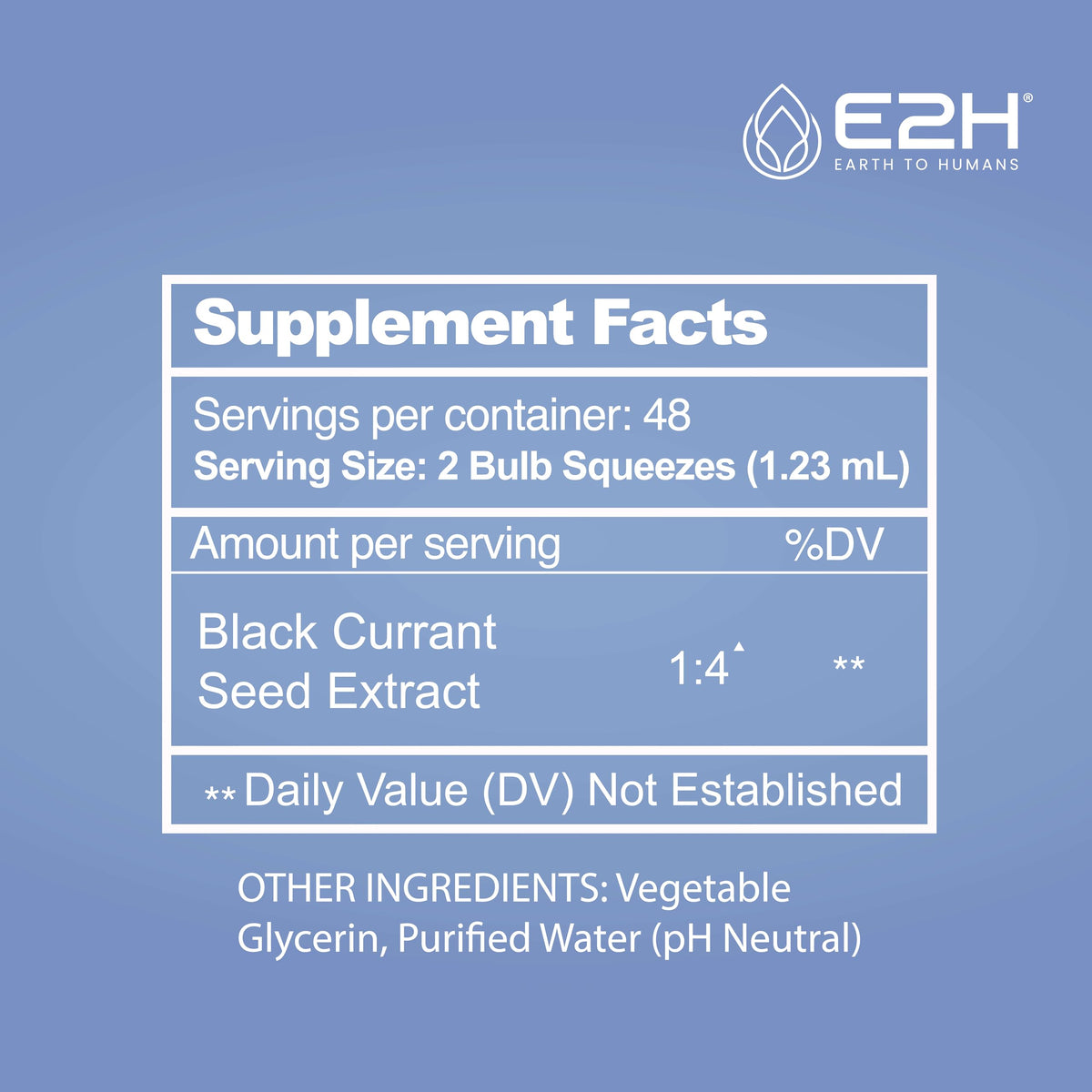 E2H EARTH TO HUMANS Natural Black Currant Extract