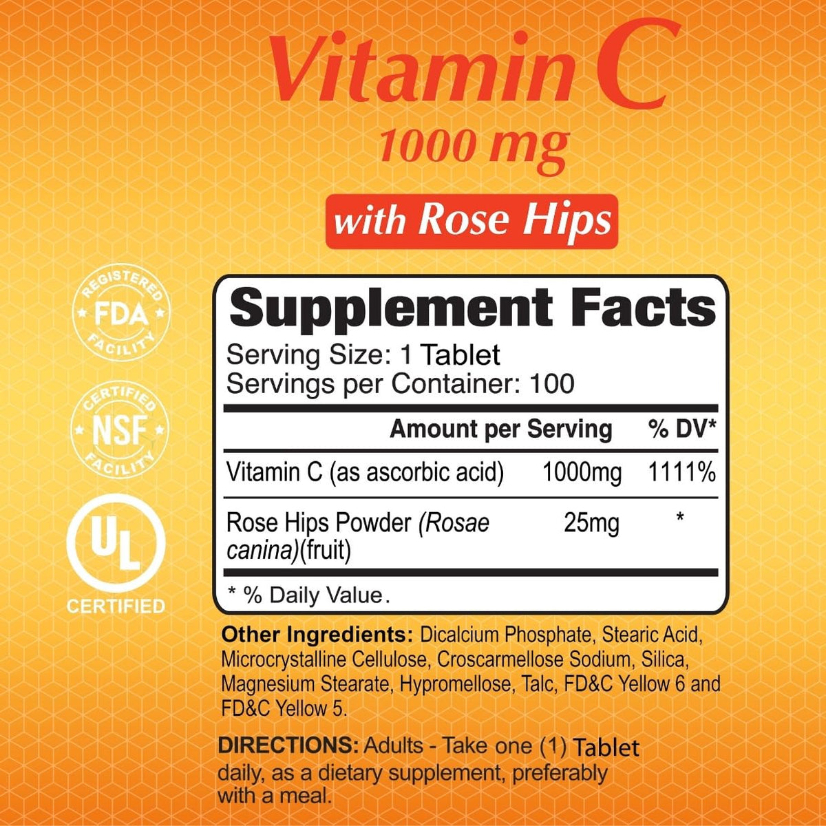 ALFA VITAMINS Vitamin C with Rose Hips 1000 mg - 100 Tablets - image 4