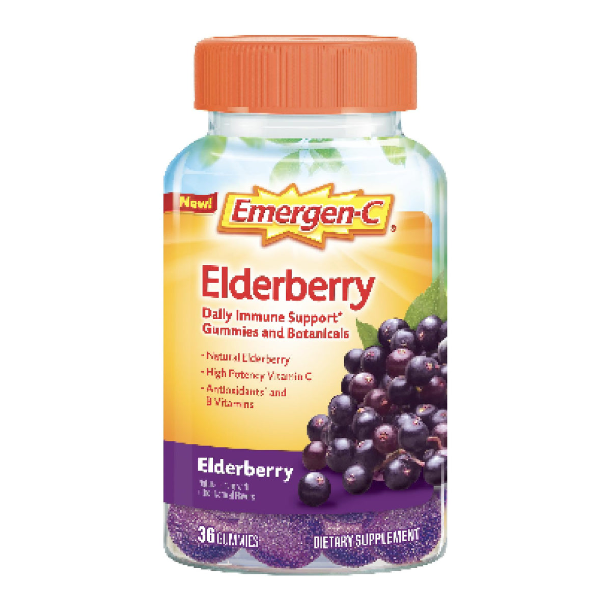 Emergen-C Elderberry Vitamin C Gummies Immune Support - 36 Gummies