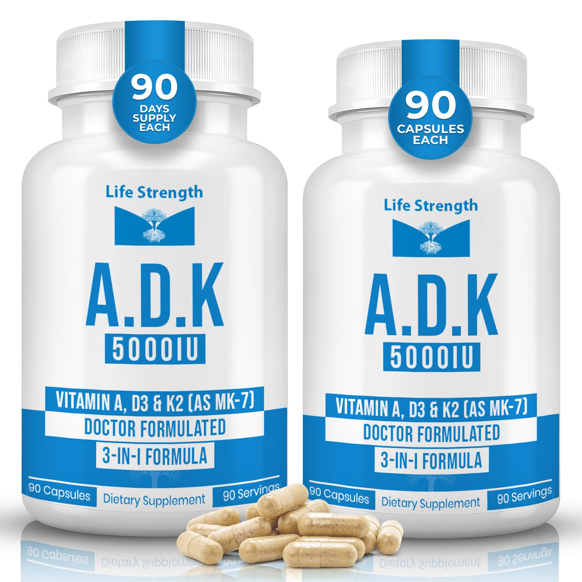 LifeStrength ADK Supplement (90 CT) - Physician Formulated Vitamins A1