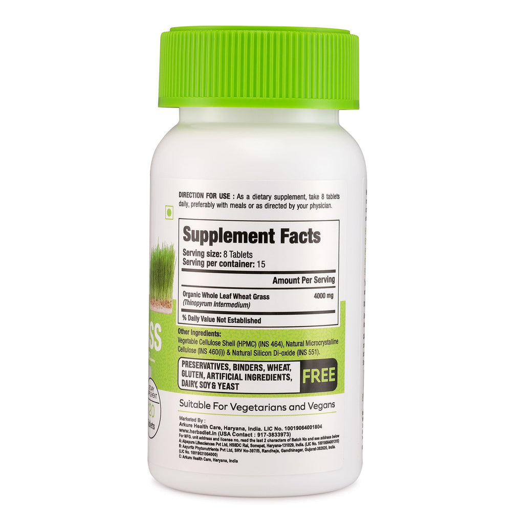 Herbadiet Organic Wheat Grass Whole Leaf 500mg Tablets - 120 Tablets - image 2