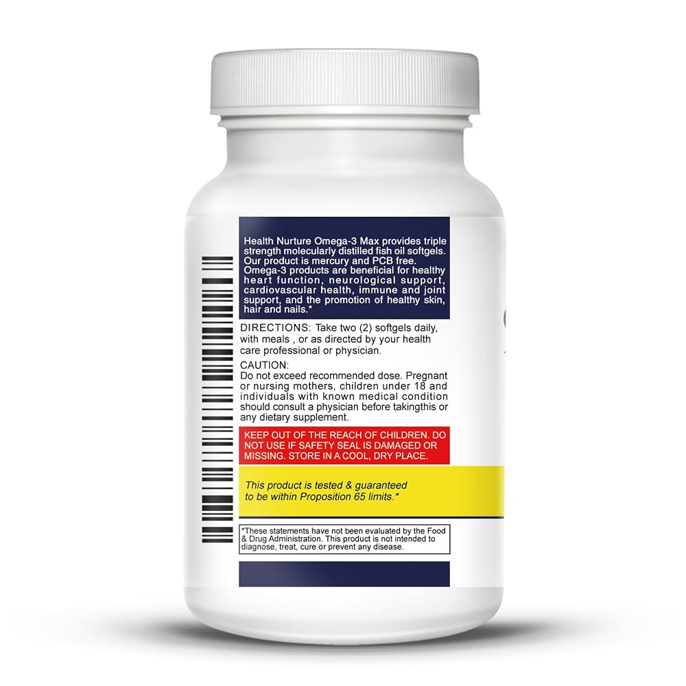 Health Nurture Fish Oil Omega-3 Maximum Strength 1500mg - 60 Softgels - image 3