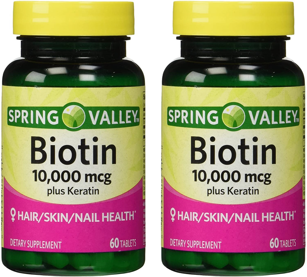 Spring Valley Biotin 10000 mcg with Keratin - 120 Tablets