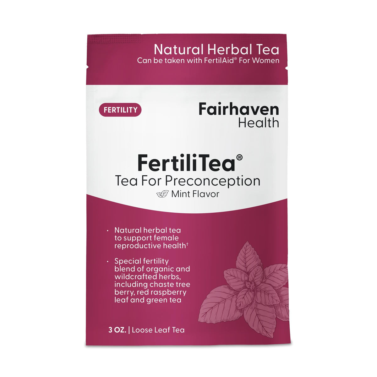 Fairhaven Health FertiliTea Herbal Tea Mint - 60 Servings