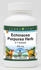 Terravita Echinacea Purpurea Herb 4:1 Extract 450 mg - 100 Capsules