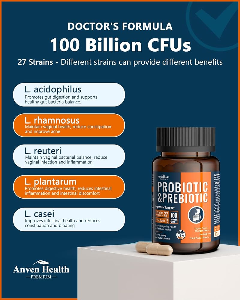 Anven Health 100 Billion Probiotics for Men and Women 27 Strains 5