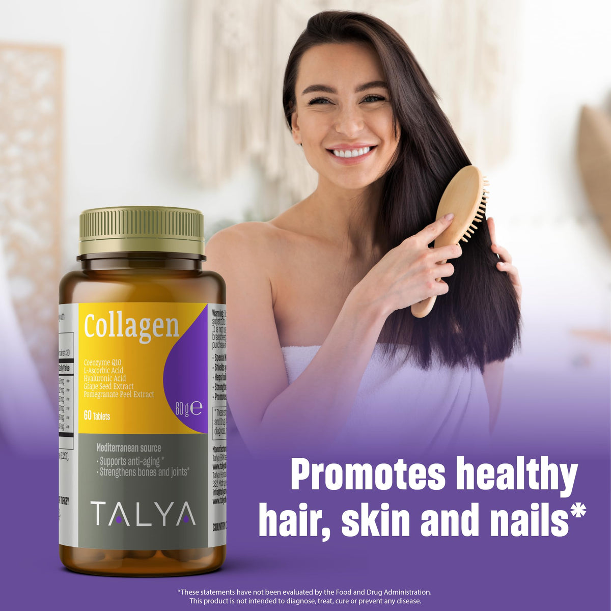 TALYA Collagen Pills with Hyaluronic Acid & Vitamin C - 60 Capsules - image 2