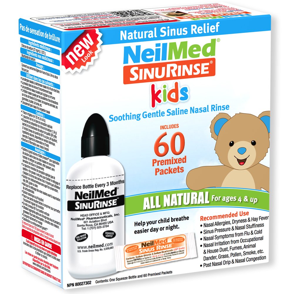 NeilMed Sinus Rinse Kids All Natural Kit - 60 Packets