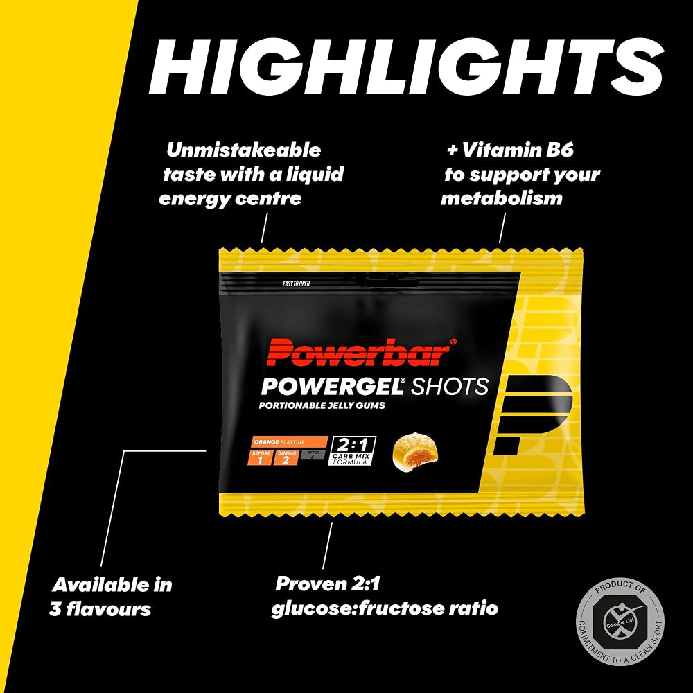 Powerbar PowerGel Shots Orange Carbohydrate Gums - 24x60g - image 4