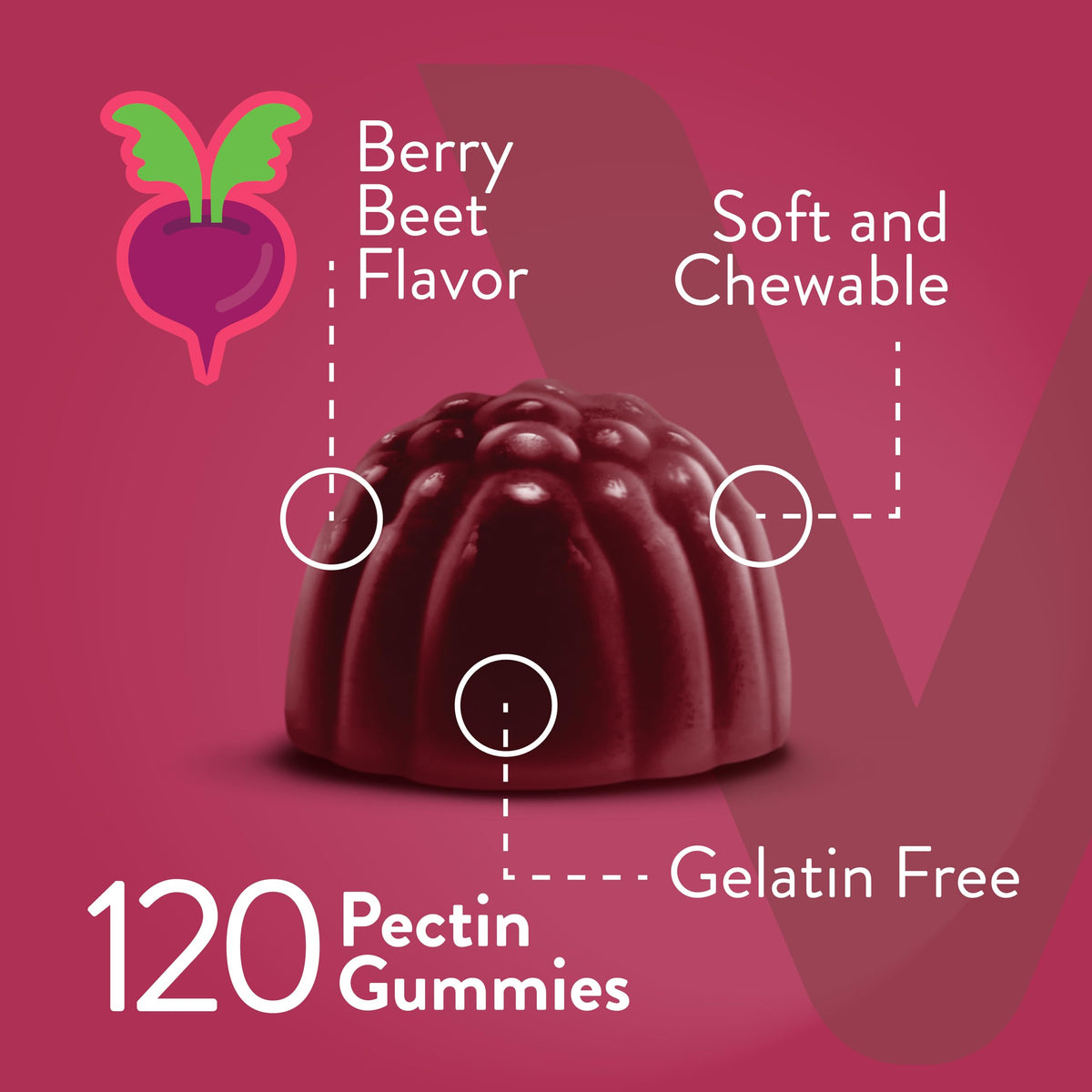 Viteey Beet Root Gummies 4000mg with Tart Cherry - 120 Gummies - image 3