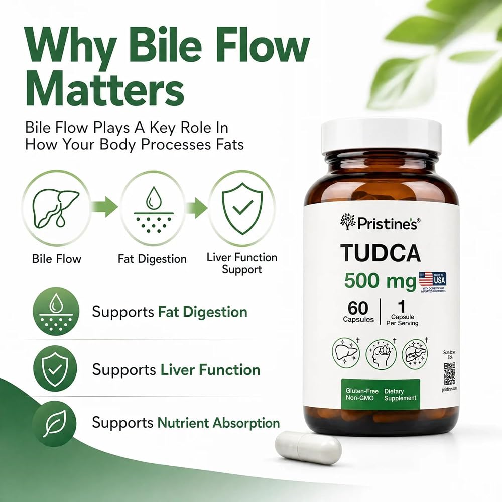 PRISTINE'S TUDCA 500mg Liver & Bile Flow Support - 60 Capsules - image 3